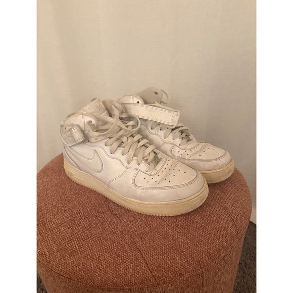 Nike Other - Nike Air Force 1 Mid 07 White Leather Sneakers 315123-111